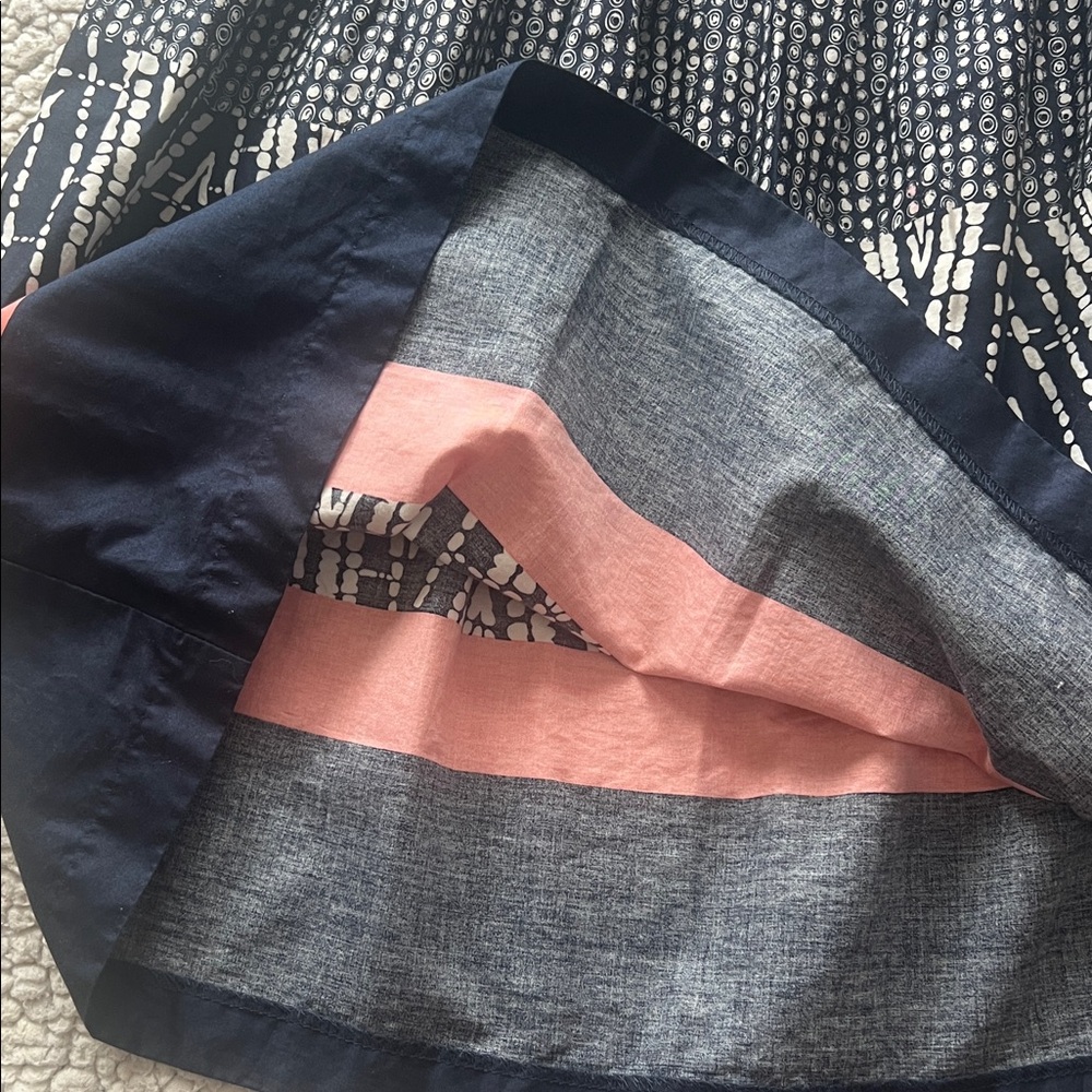 George Navy and Coral A-Line Skirt - Picture 3 of 6